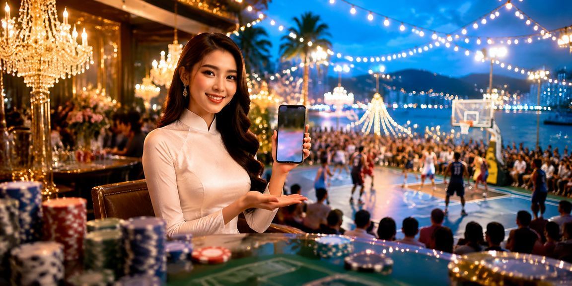Người phụ nữ mặc áo dài tại Phú Quốc tham gia cá cược bóng rổ với ưu đãi đặc biệt