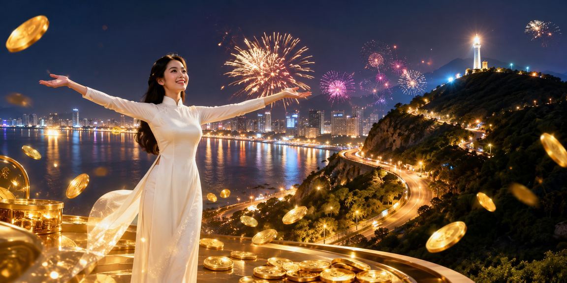 Người phụ nữ mặc áo dài tại Vũng Tàu nhận VIP bonus và sử dụng app an toàn